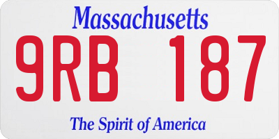 MA license plate 9RB187