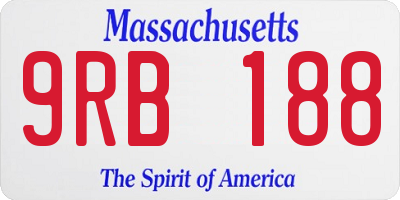 MA license plate 9RB188