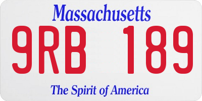 MA license plate 9RB189