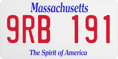 MA license plate 9RB191