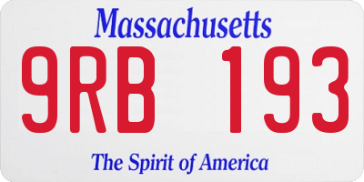 MA license plate 9RB193