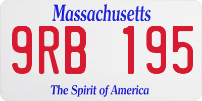 MA license plate 9RB195