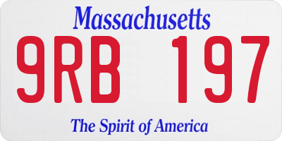 MA license plate 9RB197