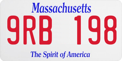 MA license plate 9RB198