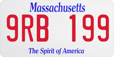 MA license plate 9RB199