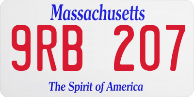 MA license plate 9RB207