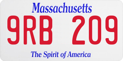 MA license plate 9RB209