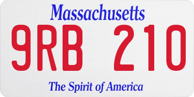 MA license plate 9RB210