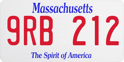MA license plate 9RB212
