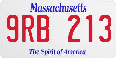 MA license plate 9RB213