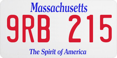 MA license plate 9RB215
