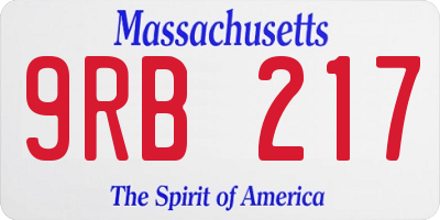 MA license plate 9RB217