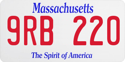 MA license plate 9RB220