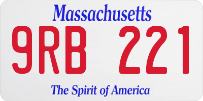 MA license plate 9RB221