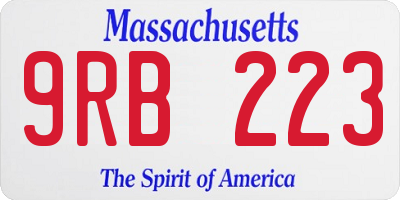 MA license plate 9RB223