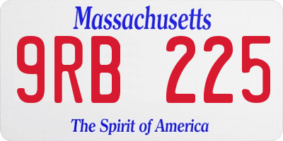 MA license plate 9RB225