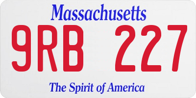 MA license plate 9RB227