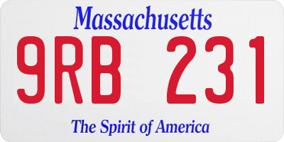 MA license plate 9RB231