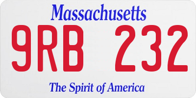 MA license plate 9RB232