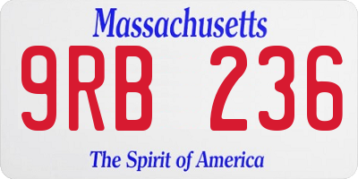 MA license plate 9RB236