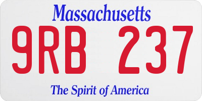 MA license plate 9RB237