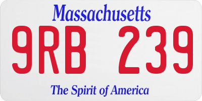 MA license plate 9RB239