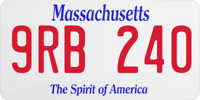 MA license plate 9RB240