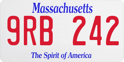 MA license plate 9RB242