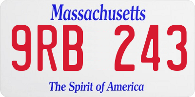 MA license plate 9RB243