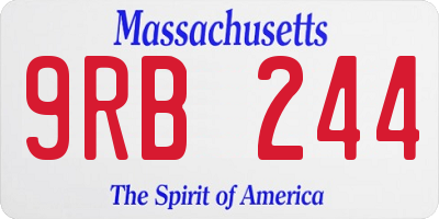 MA license plate 9RB244