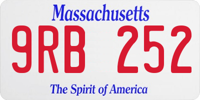 MA license plate 9RB252