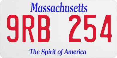MA license plate 9RB254