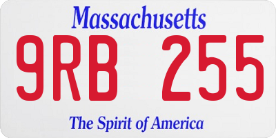 MA license plate 9RB255