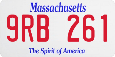 MA license plate 9RB261