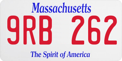 MA license plate 9RB262