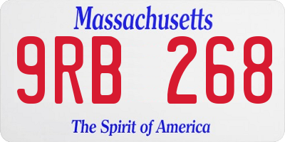 MA license plate 9RB268