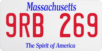 MA license plate 9RB269
