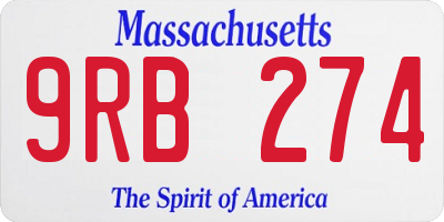 MA license plate 9RB274