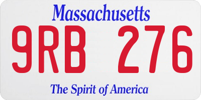 MA license plate 9RB276