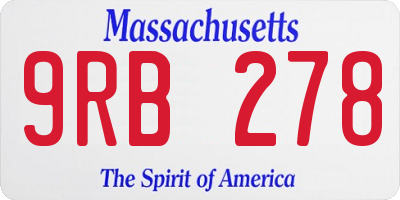 MA license plate 9RB278