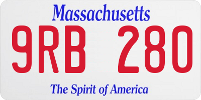 MA license plate 9RB280
