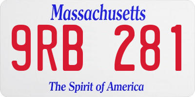 MA license plate 9RB281