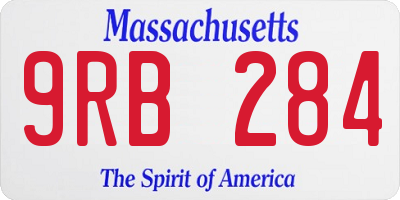 MA license plate 9RB284