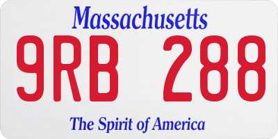 MA license plate 9RB288