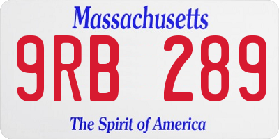 MA license plate 9RB289