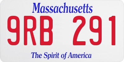 MA license plate 9RB291