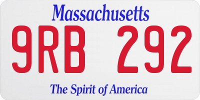 MA license plate 9RB292