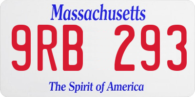 MA license plate 9RB293