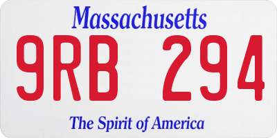 MA license plate 9RB294