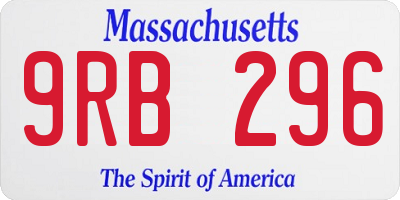 MA license plate 9RB296